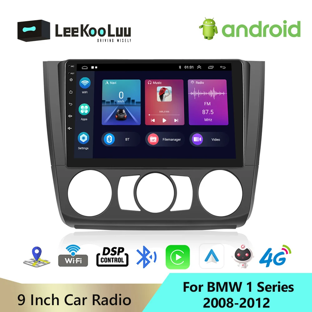 

Автомагнитола LeeKooLuu, 2 Din, Android, GPS, мультимедийный плеер, стерео, 4G, Wi-Fi, DSP, Carplay, для BMW E81, E82, E87, E88 MT 2008 - 2012