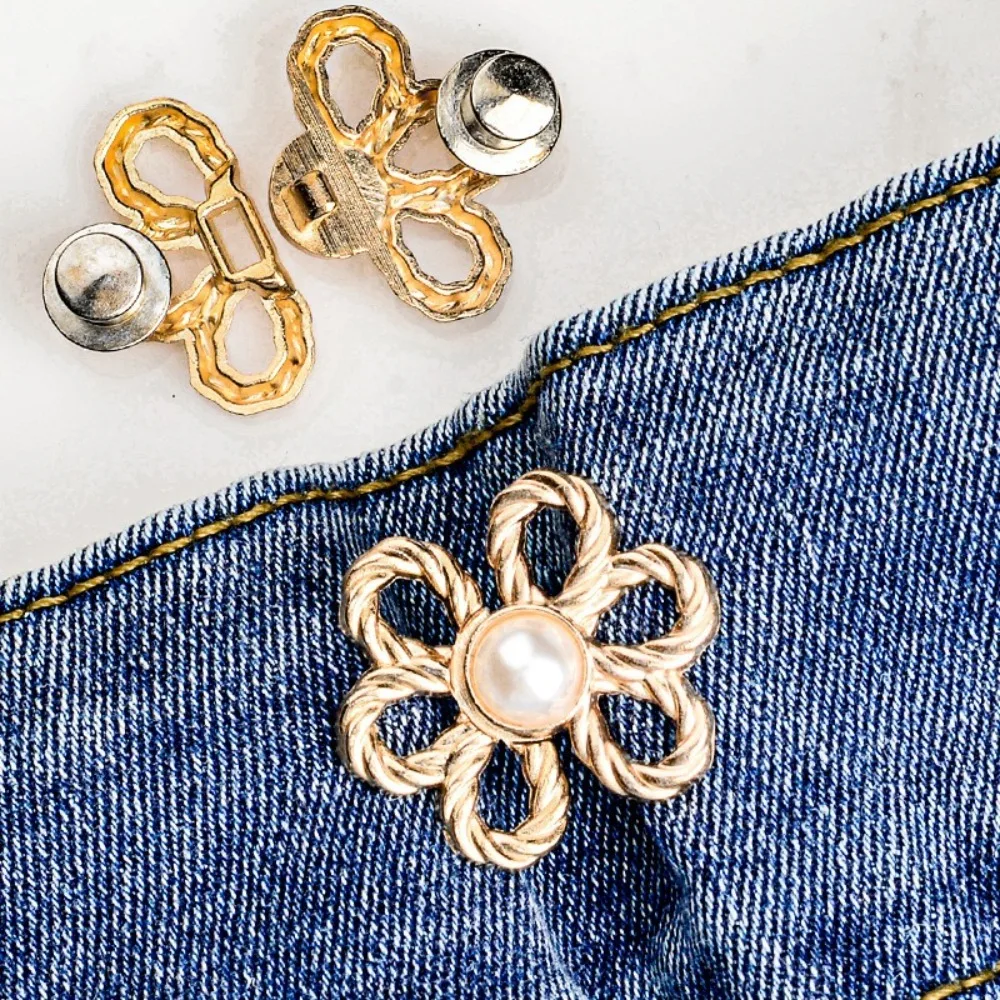 New DIY Tighten Waist Button Reduce Waist Detachable Clip Retractable Button No Sewing Pants Pin Clothing Accessories