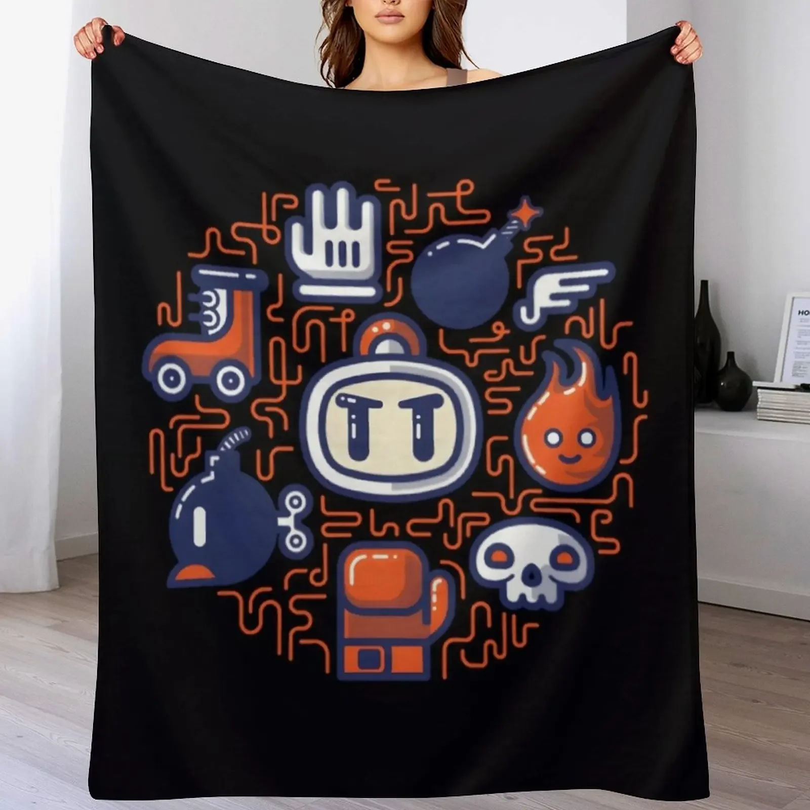 

Bomberman \ts Classic \t\t Throw Blanket bed plaid Nap Soft Big Bed Fashionable Blankets