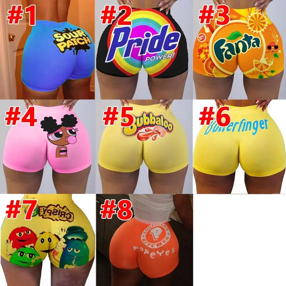 Plus Size Sexy Women's Biker Shorts Fashion Summer Clothes for Women High Waist Sweat Pants Fitness Fanta Booty Shorts