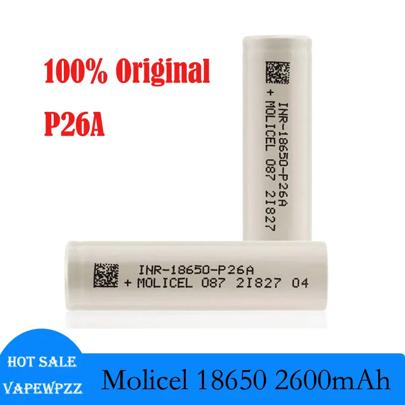 1-10pcs Original Molicel 18650 2600mAh 25A P26A Battery 3.7V Rechargeable lithium li Ion Batteries For UAV Toys VS P28A Cell