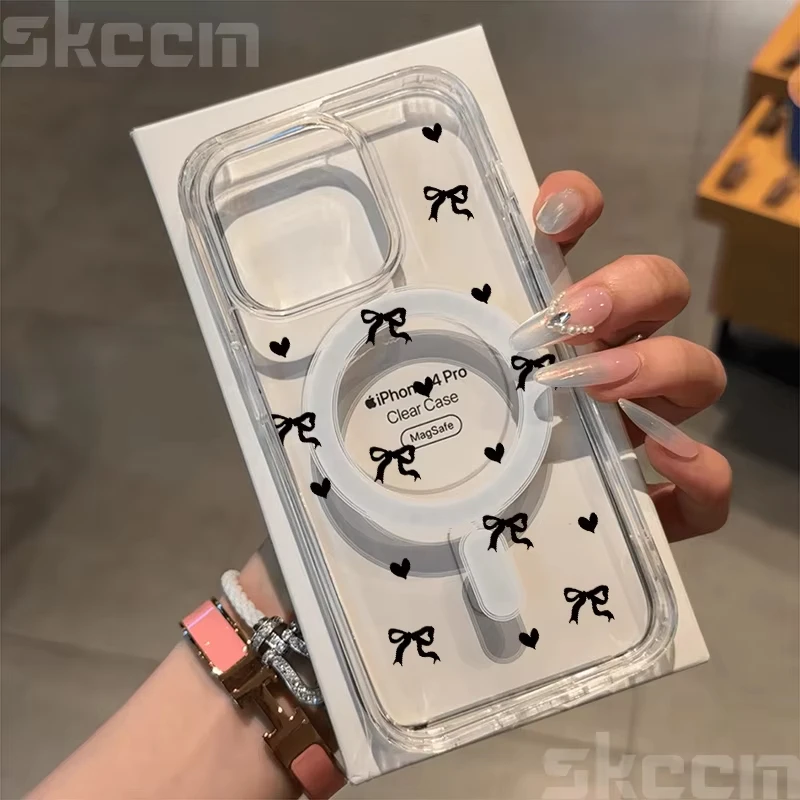 حافظة لهاتف آيفون 11 12 13 14 15 16 Pro Max X XS XR 8 7 Plus لهاتف Magsafe غطاء شحن لاسلكي