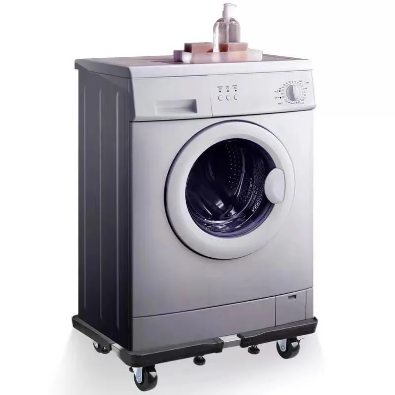 Telescopic Mobile Washing Machine Underframe Shock Absorbing Universal Roller Dual Brake 360° Caster Waterproof Elevating Stand