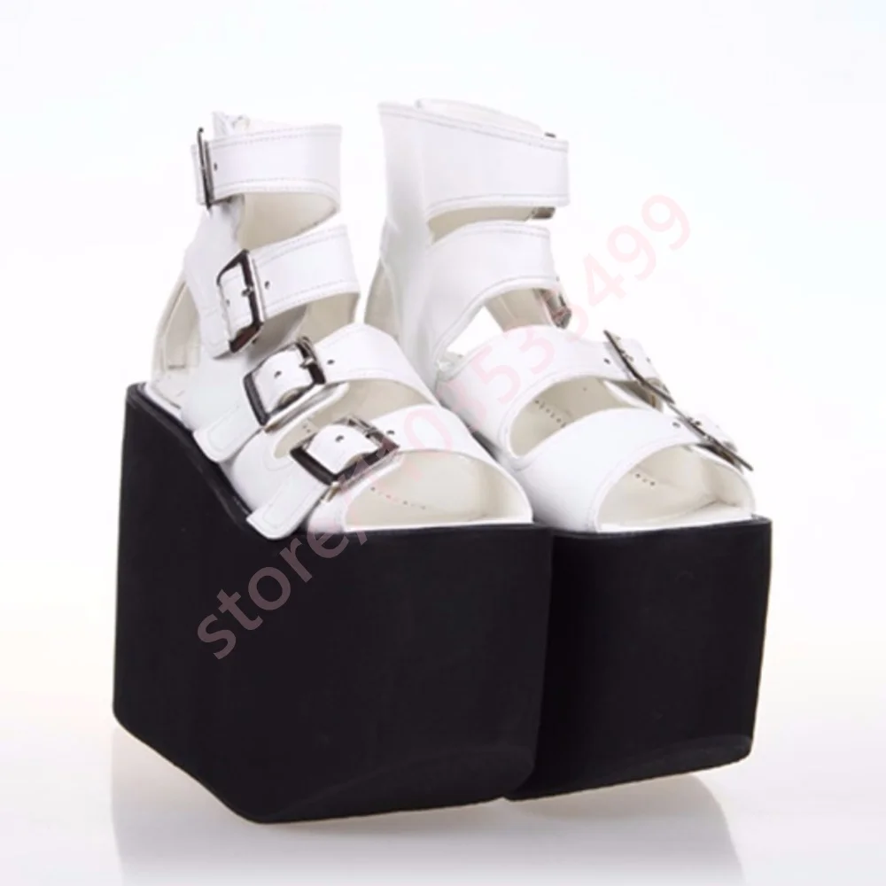 

Сандалии на танкетке с пряжкой на толстой подошве, новинка лета 2021, пикантные женские римские сандалии, модная повседневная обувь в стиле Лолиты для косплея и вечеринки