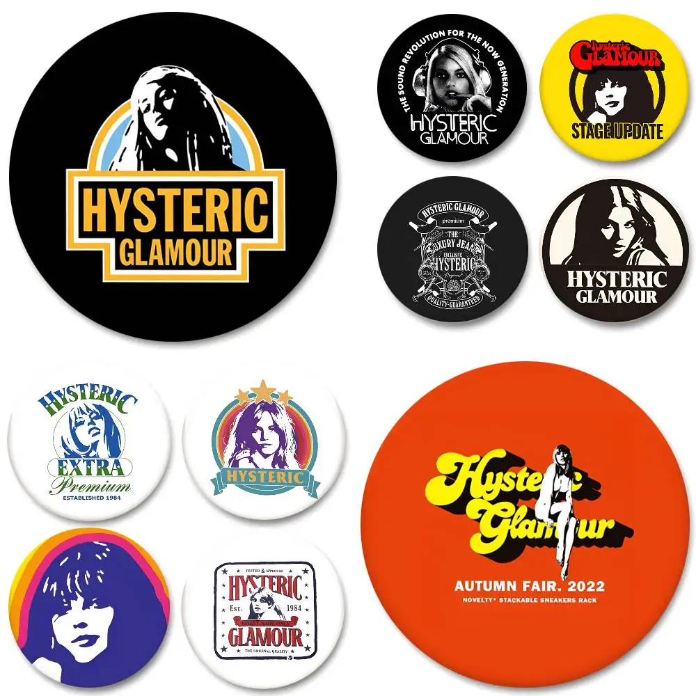 H-HystericS Glamour Round Badge Lapel Pin Backpack Clothing Jewelry Accessories Gift Brooch