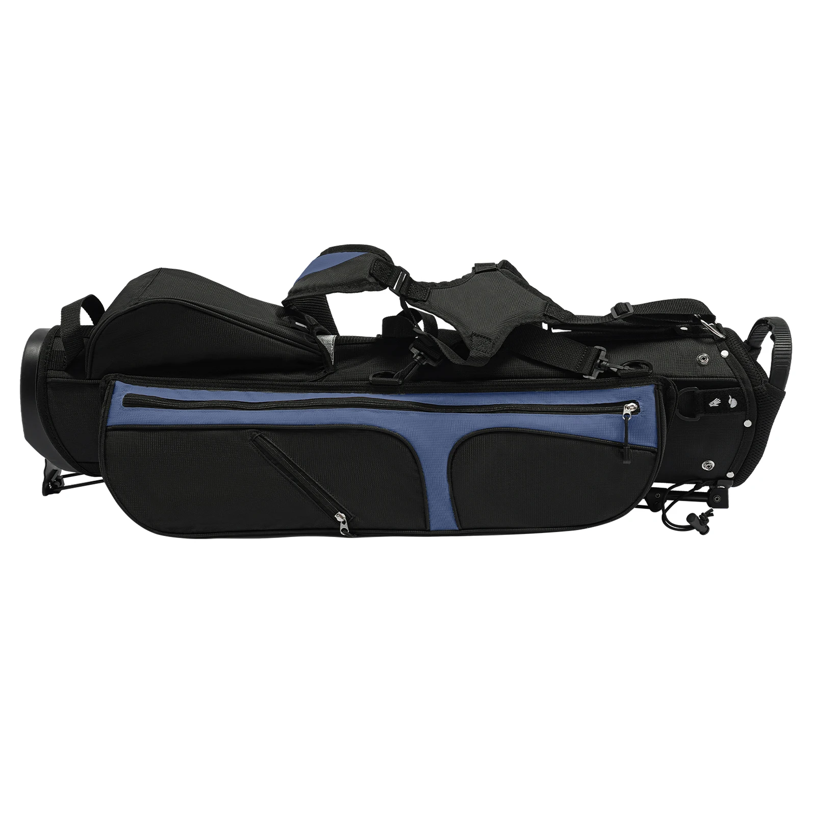 

Golf Bag 3 Divider 5 Pockets, Black Blue Golf Stand Bag with Legs, Nylon Waterproof Lightweight Golf Club Bag for Men Women