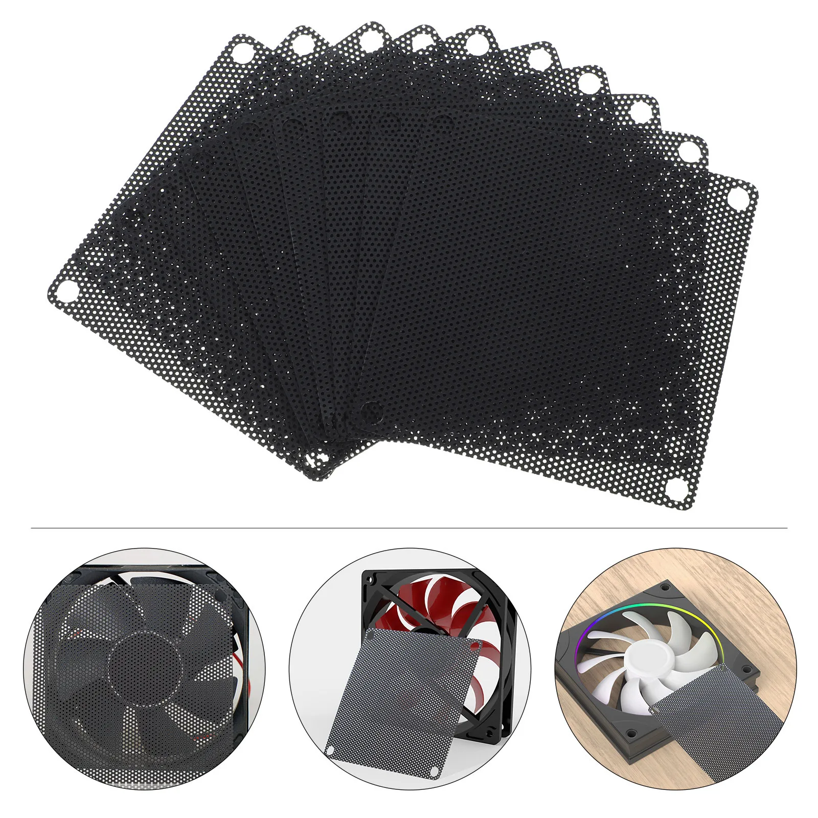 10 قطعة قطعة مروحة مرشح شبكي يغطي حالة الكمبيوتر برودة تصفية استبدال الغبار برهان شاشة الكمبيوتر مروحة شبكة مرشحات برودة الكمبيوتر #2
