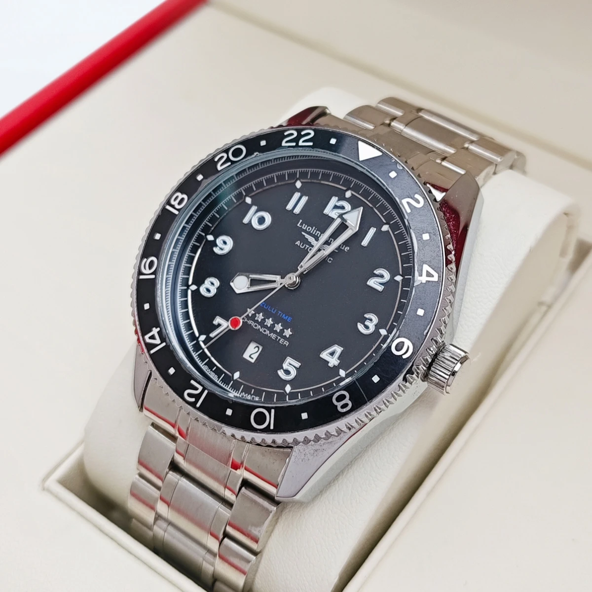 

High-End Luxury Business Men's Mechanical Watch with a Skeleton Design, Butterfly Clasp Stainless Steel Strap, Business Series Fashion Casual Fully Automatic Mechanical Watch for Men, the Best Gift for Him