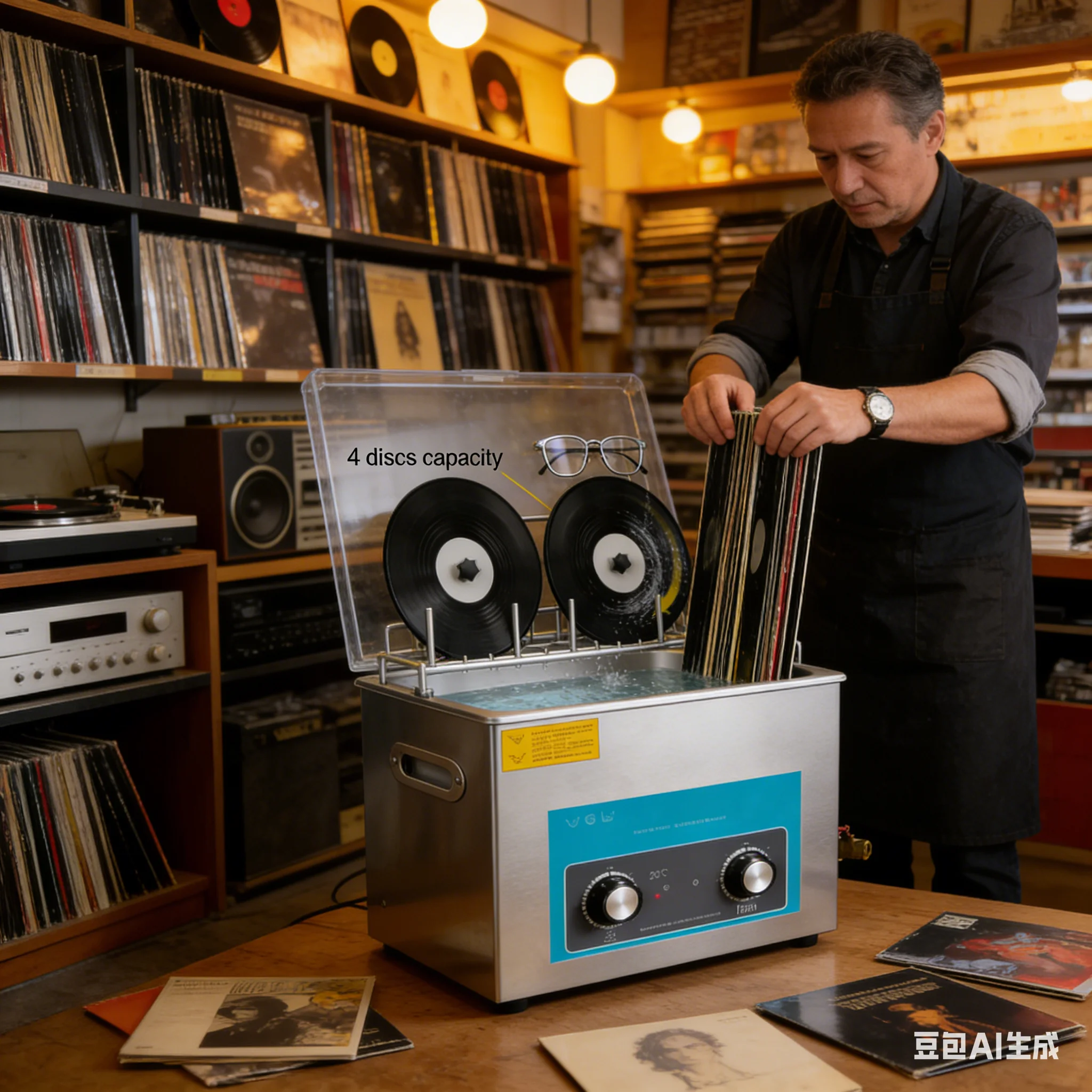 

Портативный ультразвуковой очиститель 6 л с мини-регулятором для виниловых пластинок, контактных линз, зубных протезов, ювелирных изделий - компактный ультразвуковой аппарат