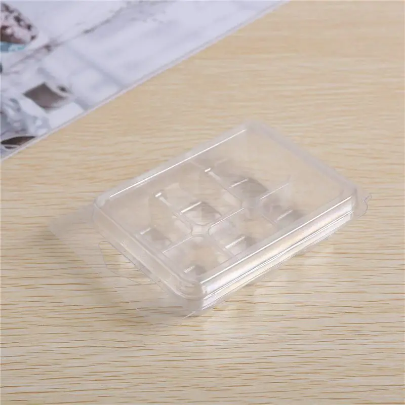 AT69 -500 Packs Wax Melt Clamshells Molds Square, 6 Cavity Clear Plastic Cube Tray For Candle-Making & Soap