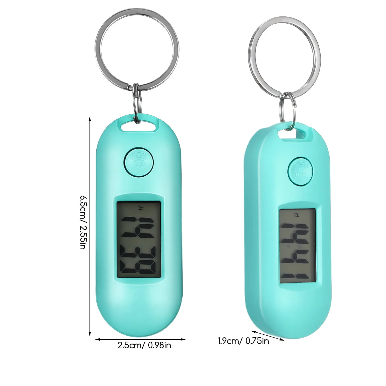 2Pcs Portable Keychain Digital Watches Small Electronic Pocket Watch for Students School Examination Mute Lightweight