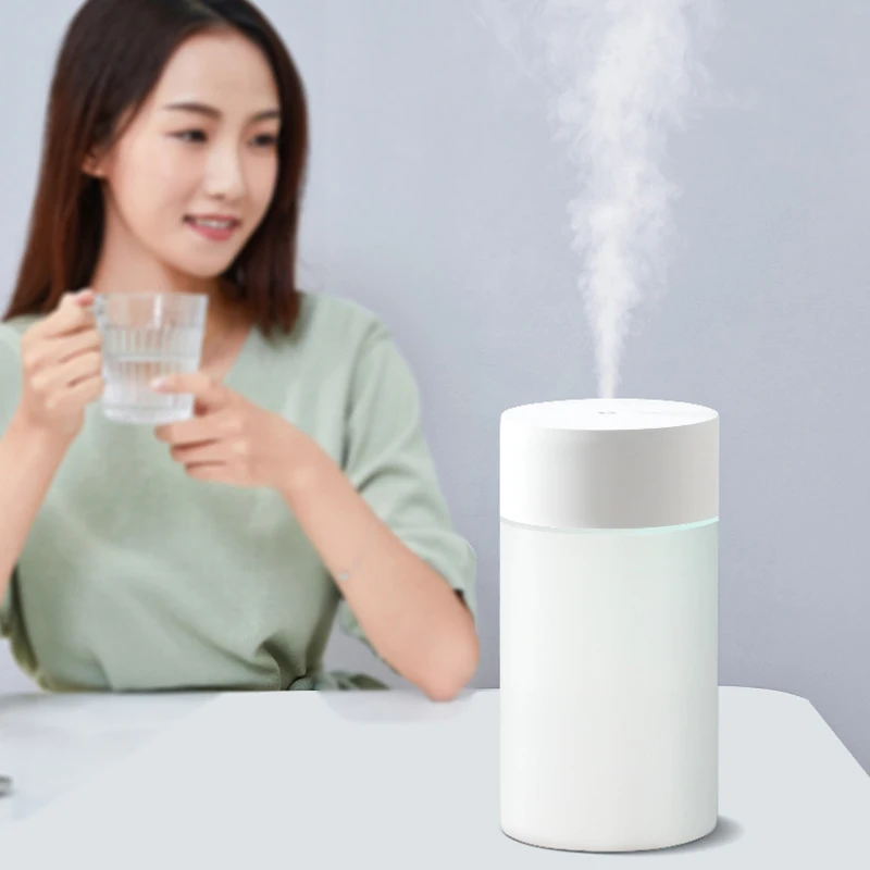 260ML USB Ultrasonic Humidifier, Mini Essential Oil Aroma Diffuser, Anion Mist Maker with Romantic LED Light, Portable Car Air P