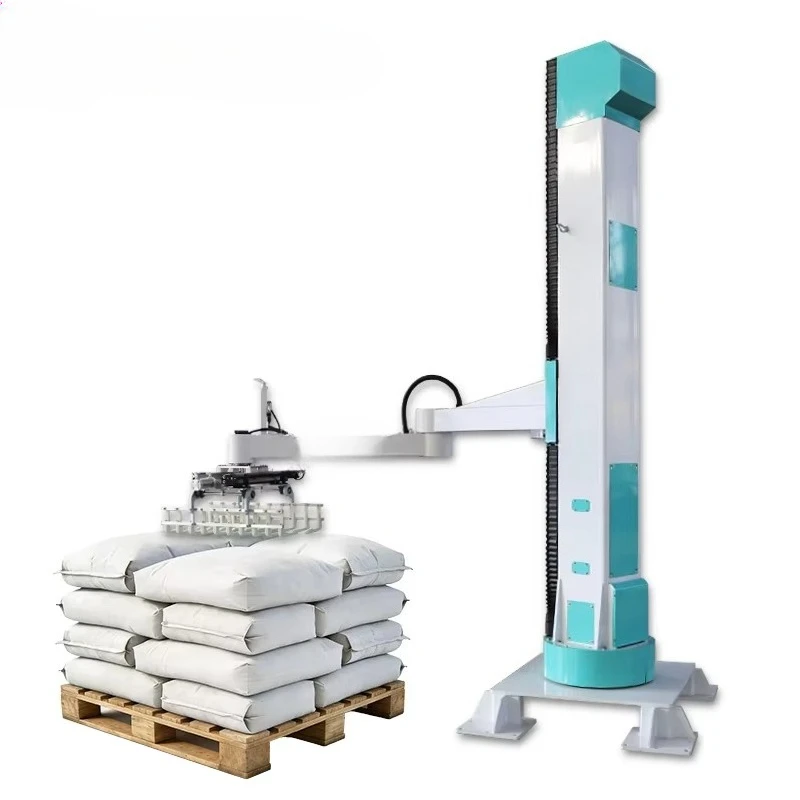 Full-Automatic Intelligent Robot Arm System Single Column Arm Carton Box Bags Pallet Palletizer Machine Support Customization