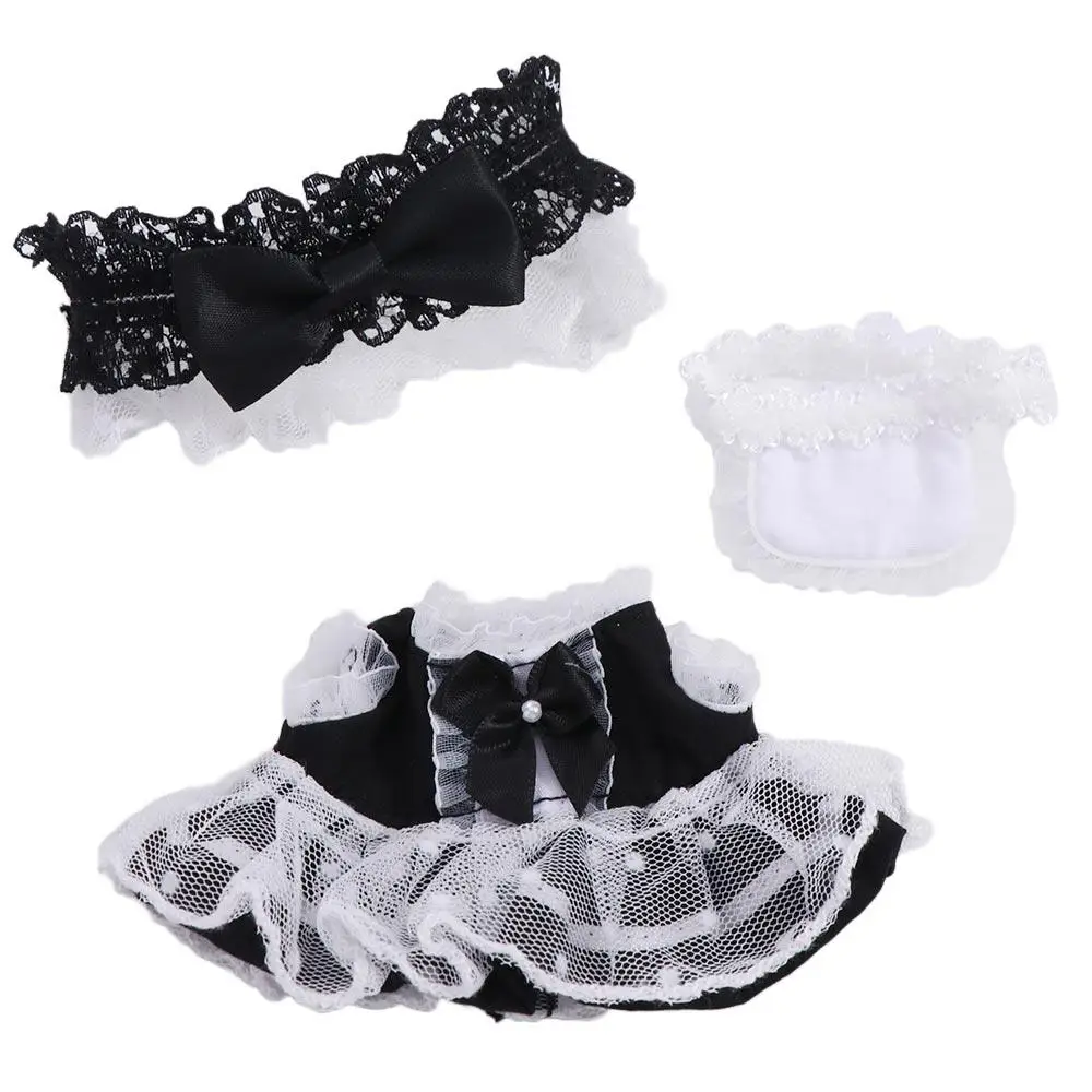 

Maid Dress Cotton Doll Maid Skirt Headwear Princess Skirt 10cm Cotton Doll Clothes Clothing Set Kawaii Idol Dolls Dress