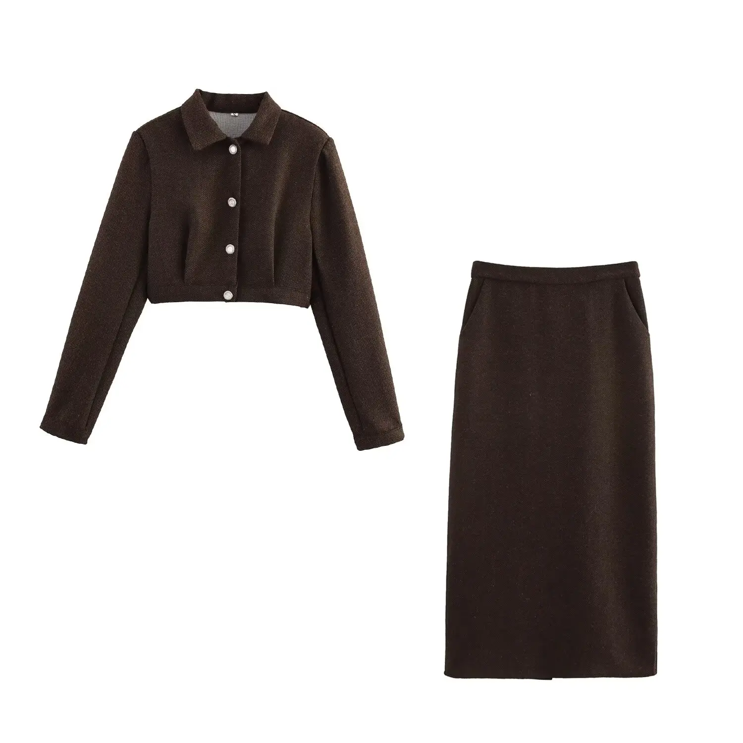 ZBZA – ensemble deux pièces en Fiber de Polyester pour femmes, tenue élégante et polyvalente de haute qualité, nouvelle collection automne