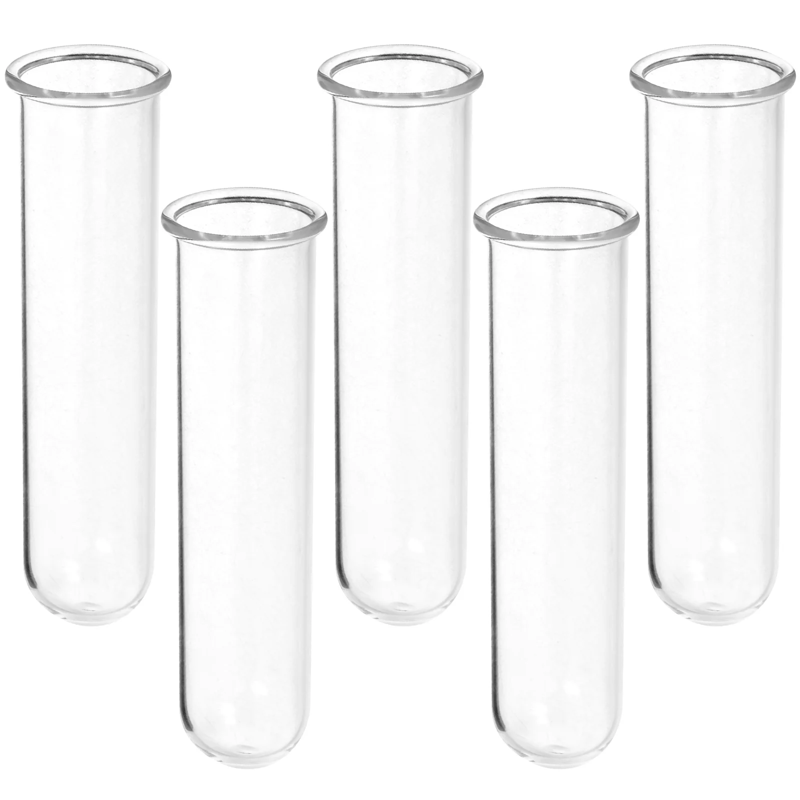 

5 Pcs Brim UV Test Tube Vase Tubes for Plants Convenient Glass Decorate Vases Office