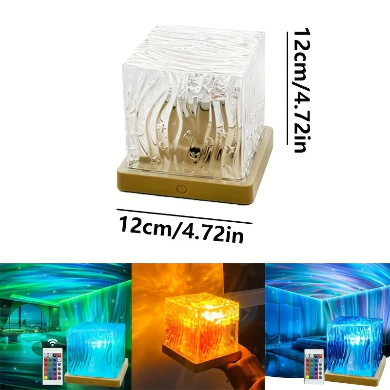 Starry Sky Projector Light LED Aurora Night Light USB Powered Remote 16 Colors Dimmable Mood Ambient Light Home Bedroom Decor