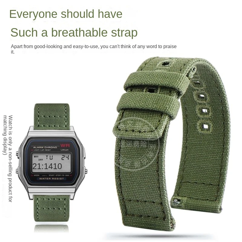 18mm nylon canvas strap For Casio AE1200 A158 A159W-N1 A158WA A168 AE-1200 AQ-150W  W-218H SGW300/400 Bracelet Sports Watchband