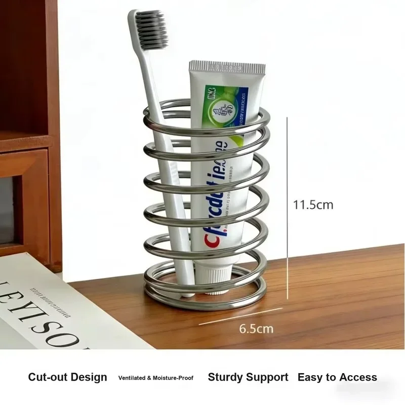 Spiral Single Tier Stainless Steel Storage Rack Desktop Countertop Cosmetic Organizer for Bathroom Vanity