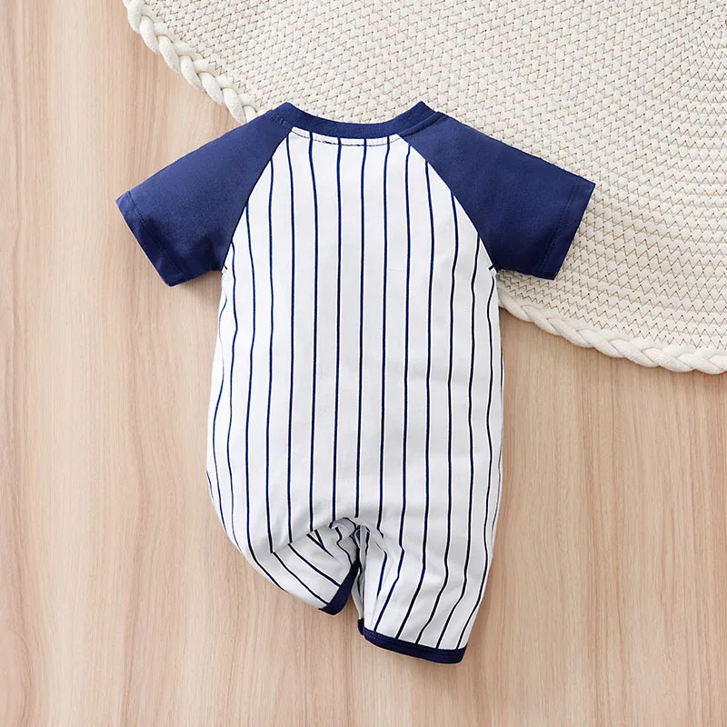 Newborn Baby Baseball Clothes 0 3 6 9 12 Months Boston Cotton Short sleeve Footies Toddler Boy Clothes Kids Jumpsuit Pyjama Bebe