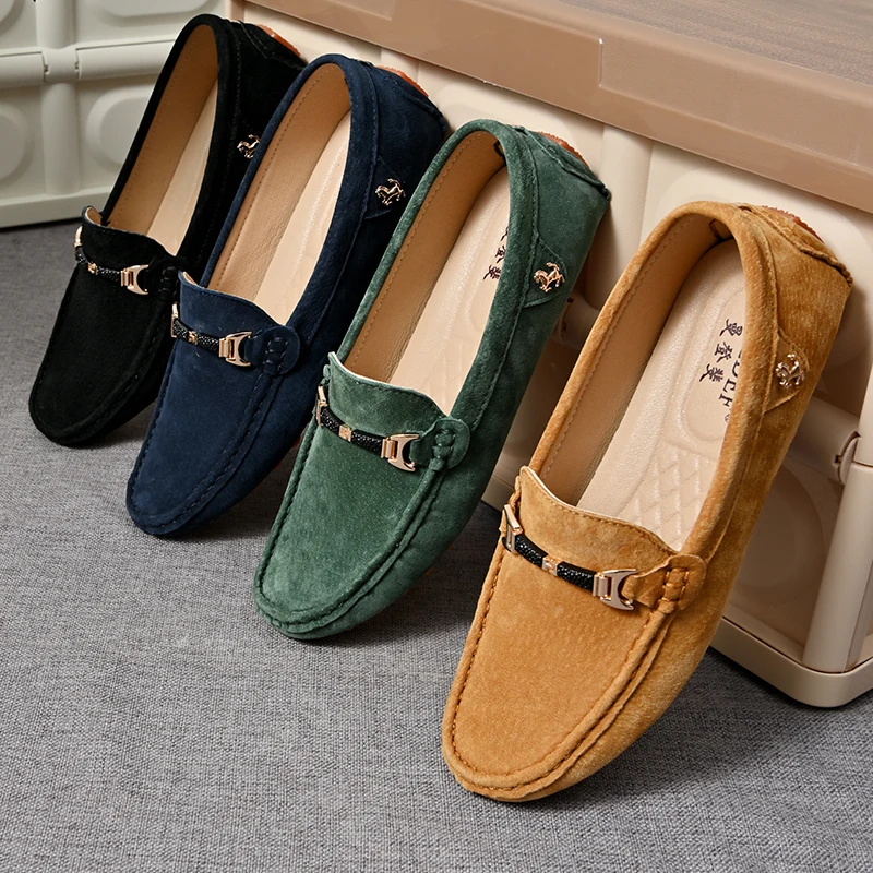 

YRZL Men Casual Shoes Fashion Male Shoes Suede Soft Men Loafers Leisure Moccasins Slip on Men's Driving Shoes Man Lazy Shoe