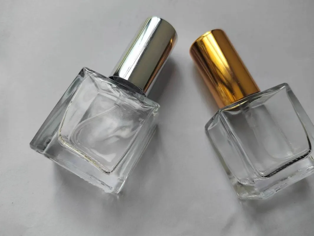 10/30/50pcs10ml Empty Perfume Bottle Atomizer Clear Square Flat Glass Spray Bottle Portable Cosmetic Container Travel Bottle