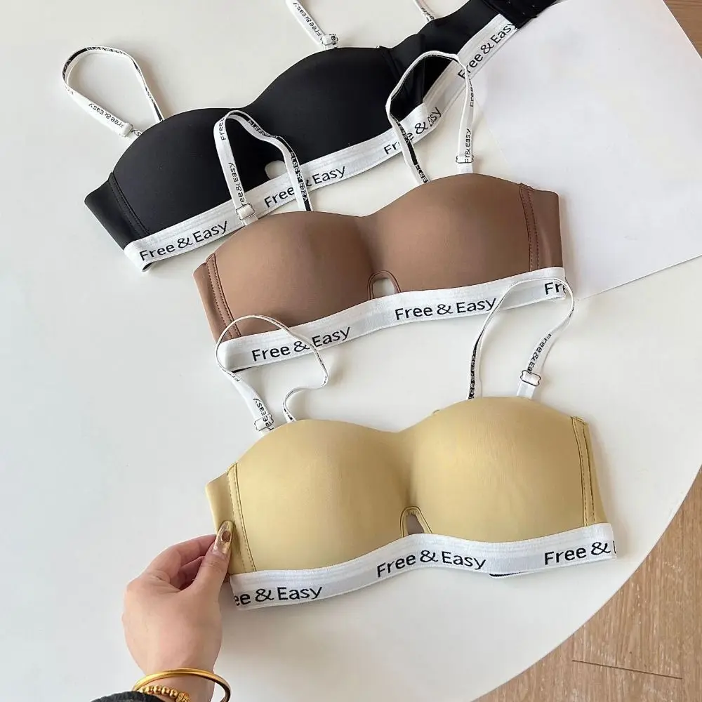 Sweet Hollow Out Wireless Bra Letter Shockproof Brassiere for Women Close-fitting Anti-sagging Push Up Underwear Sports