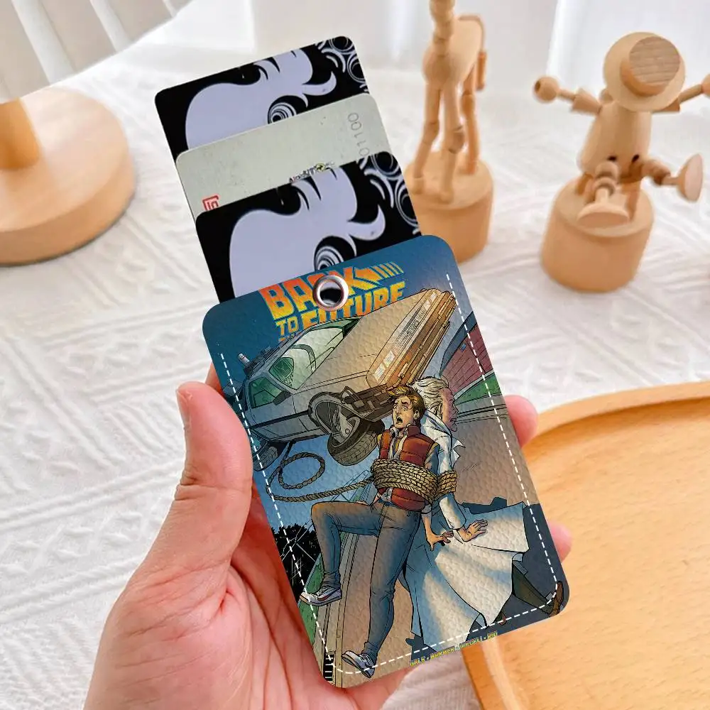 Classic Movies Back To The Future Holder Keychain With Keychain For Access Card Bus Pass & Card Credit ID