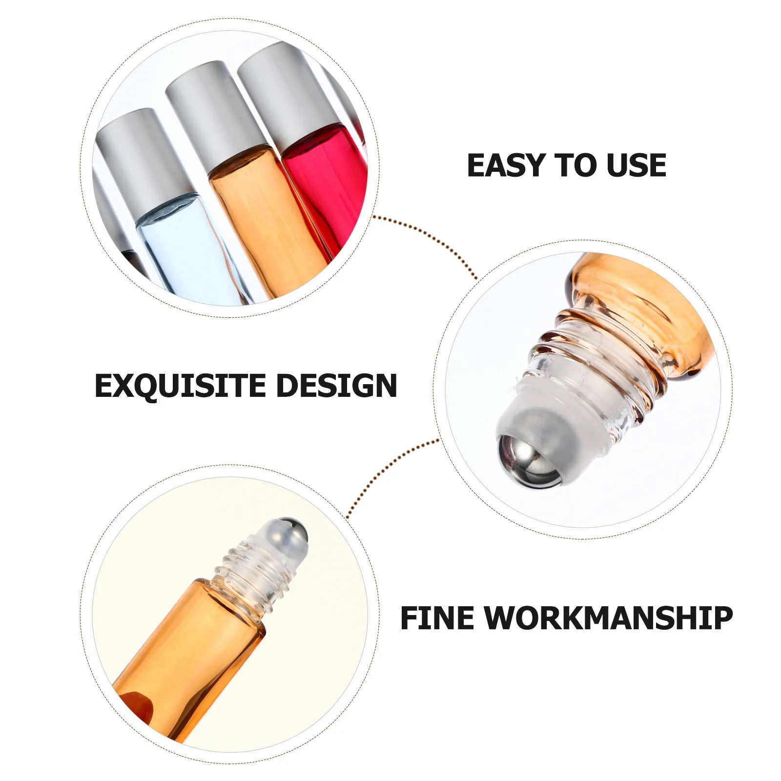 

10Pcs Leakproof Essential Oil Glass Roller Bottles Refillable Portable Design Subpackaging Containers for Perfume Liquid