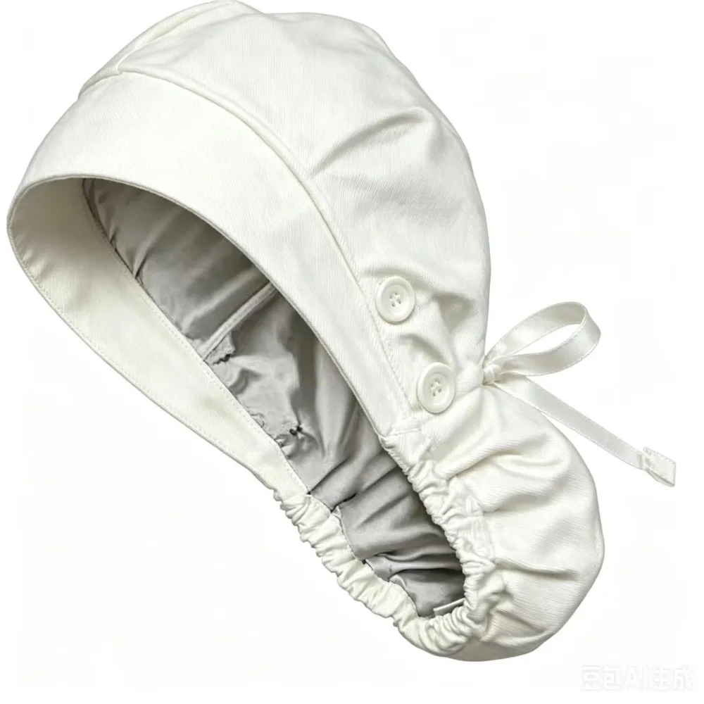 Comfortable Oversized Scrub Cap Elastic Breathable Ponytail Holder Cap Satin Lining Comfortable Fit Matte Fabric Cap For Doctor