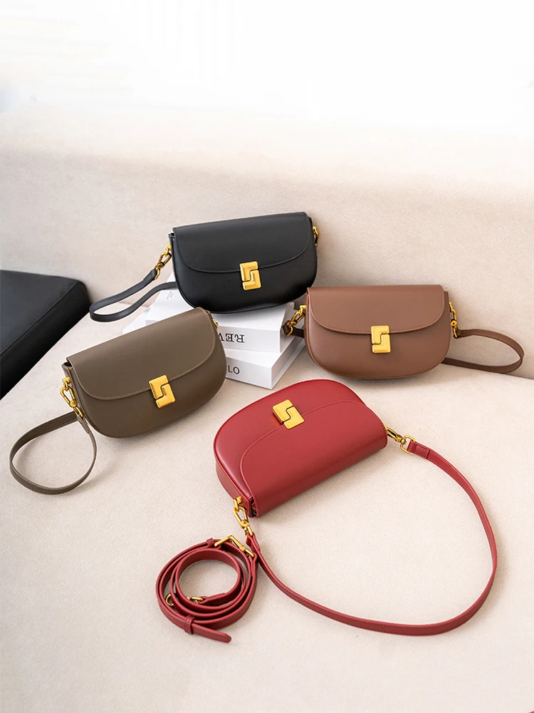 

Female Cow Natural Leather Crossbody Bags Women's Cowhide Fashion Small Square Shoulder Bag Ladies Commute Flap Box Handbags