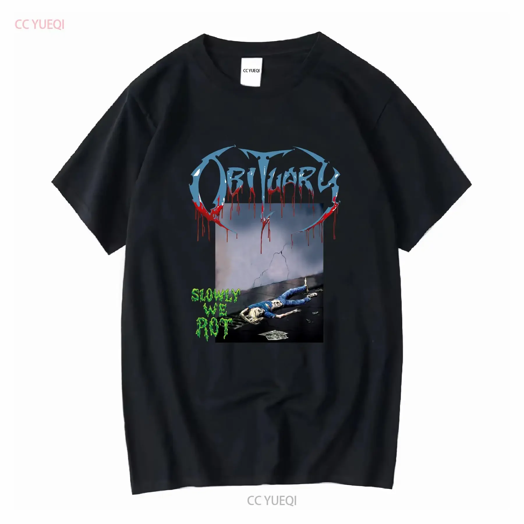 Obituary Slowly We Rot T shirt vintage Washed Stretched Top For Everyday Wear Breathable fashion designer clothes Stylish
