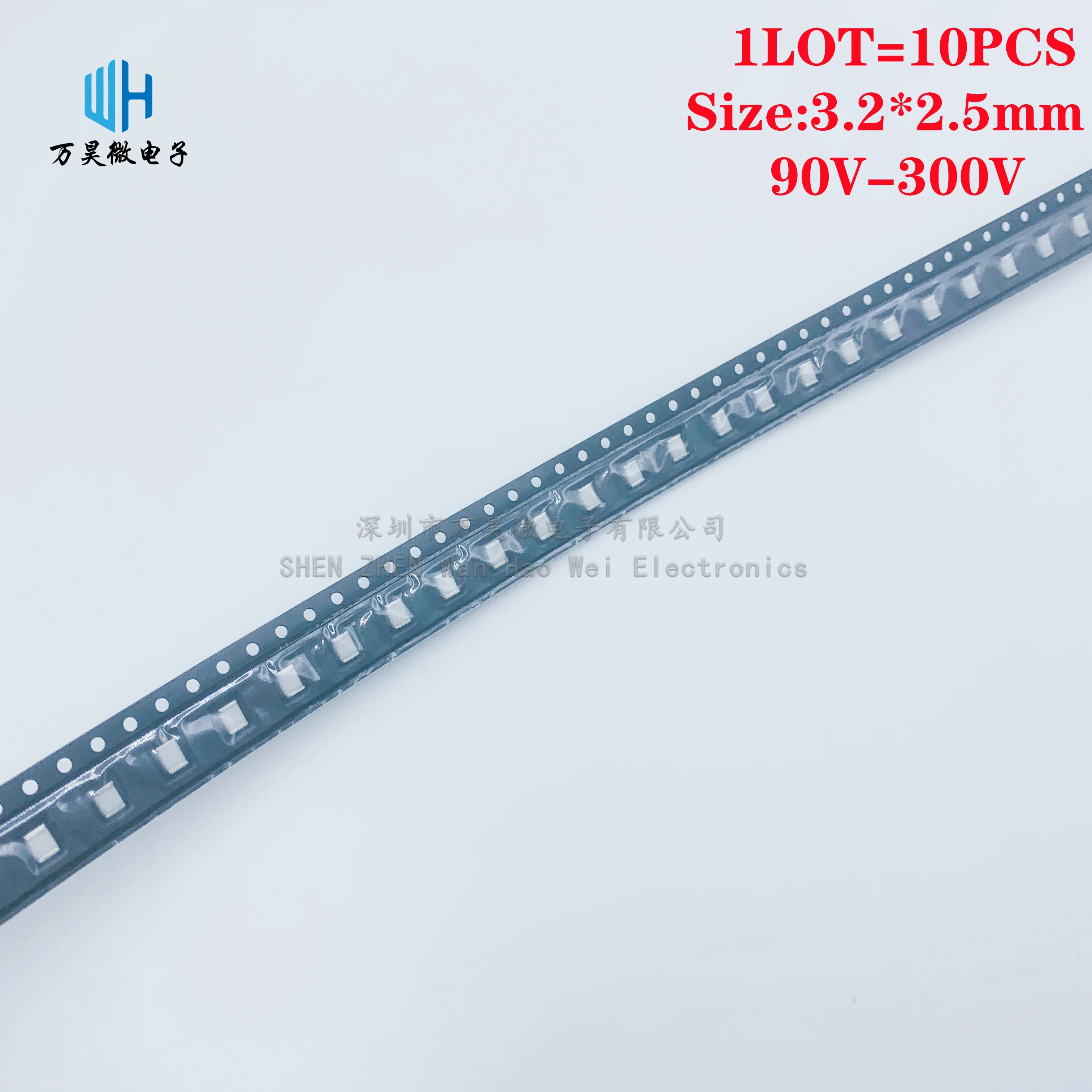 10PCS/LOT ceramic gas discharge tube 3.2X2.5 3.2*2.5mm SMD3225-090N SMC300XM 1210  75V 90V 150V 200V 300V Surge protective