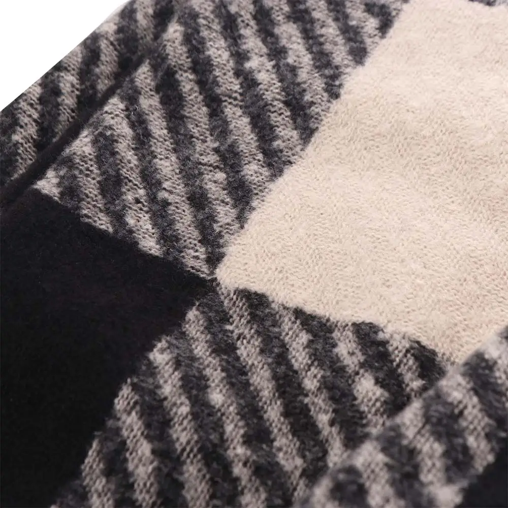 High Quality Korean Striped Plaid Scarf Thicken Casual Winter Men's Scarf Warm Long Checkered Scarf Males