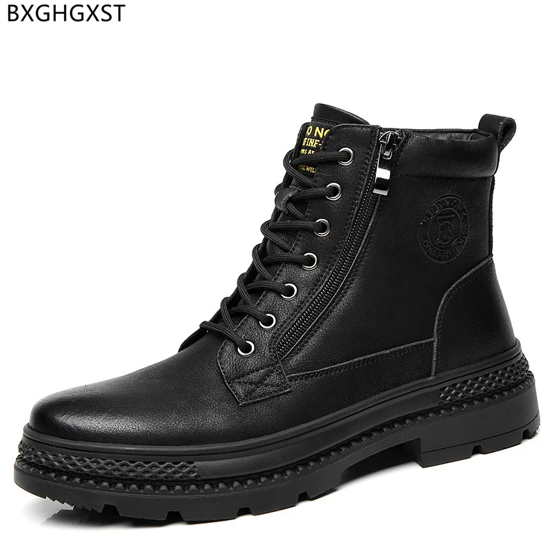 

Snow Boots Men Winter Shoes Men Casuales Leather Casual Shoes Ankle Boots for Men Chunky Boots Luxury Brand Designer ботинки