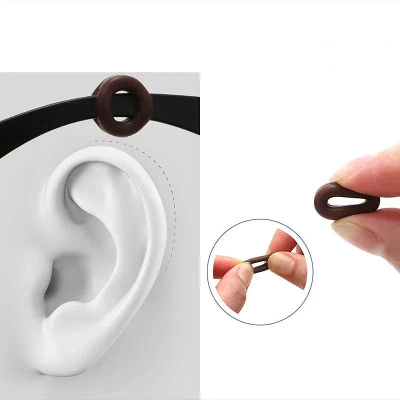 1-10pairs Antislip Silicone Ear Grip Glasses Eyeglasses Leg Ear Hook Stopper Bracket Fastener Accessories Temple Eyewear Holder image 4