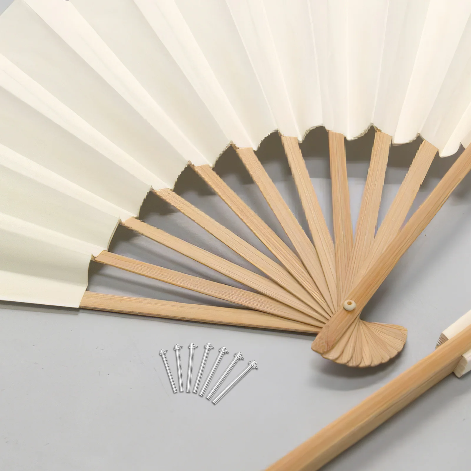

7Sets Folding Fan Repair Kit Rivets Nuts Solid Shaft Sturdy Long Lasting Folding Fan Shaft Nut and Rivets Crafting DIY Studs
