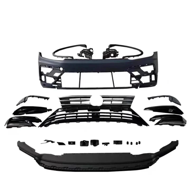 R-Line Style Front Bumper Assembly Grille Wheel Eyebrow Body Kit Fit VW Tiguan L 2017-2024 Exterior Modification Parts