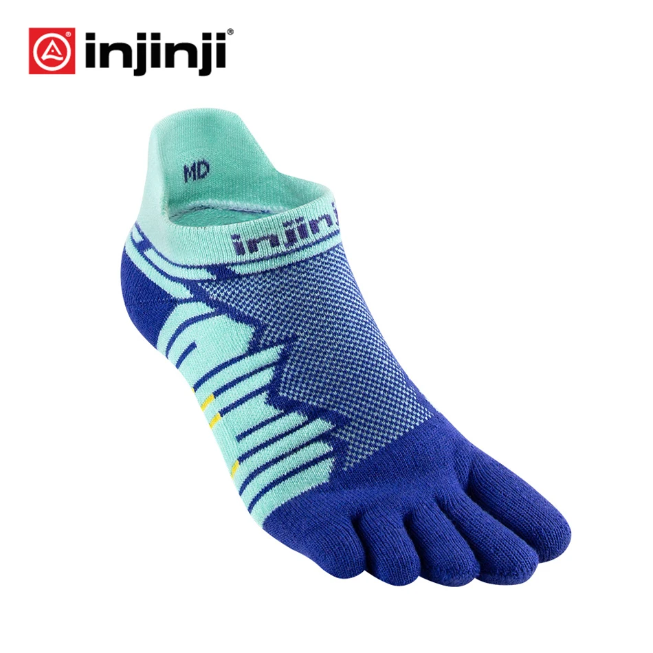 INJINJI Five Finger Toe Socks 2020 ULTRA Run No-show Mid Weight Long Distance Running Cycling for men\'s Marathon Ultra Marathon