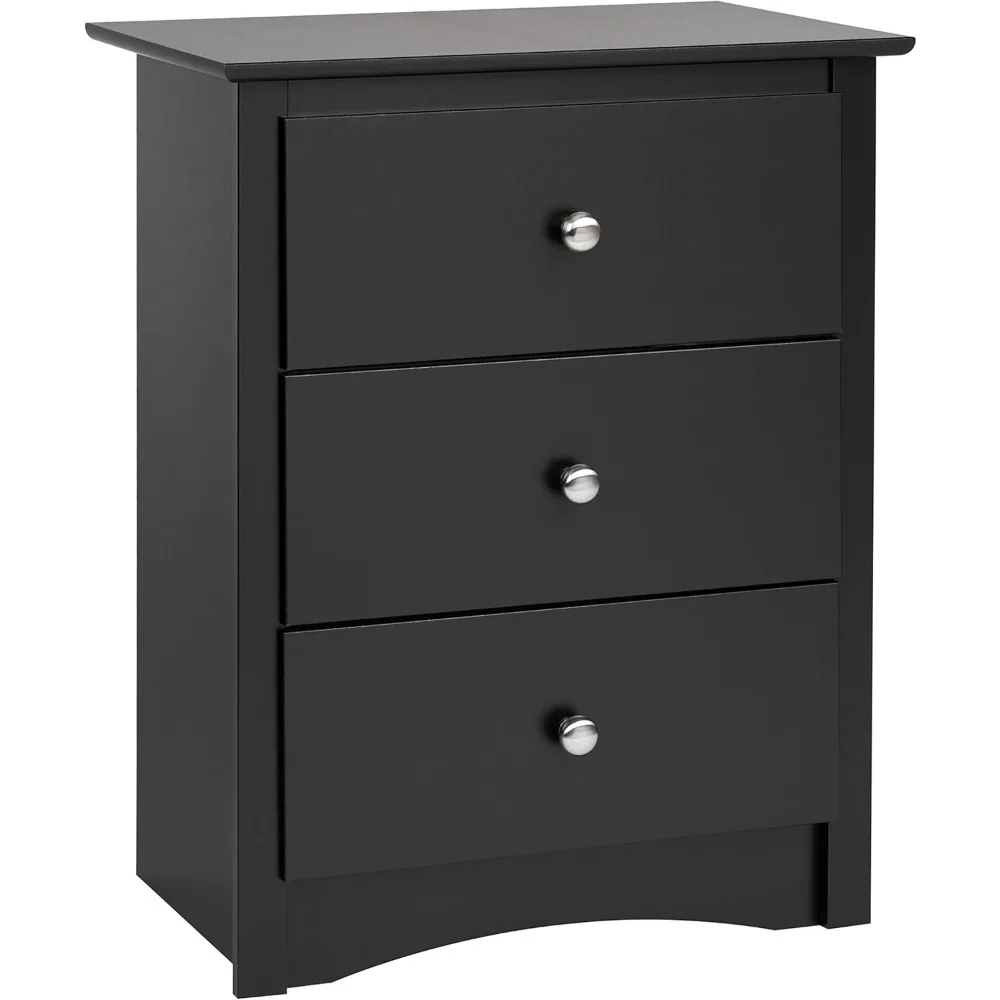 

Prepac Sonoma Traditional Tall Nightstand Side Table with 3 Drawers, Functional Tall 3-Drawer Bedside Table