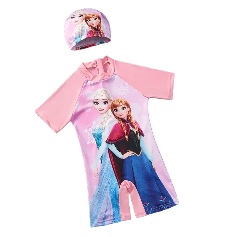 

Disney Frozen Anna Elsa Swimwear Kid Skirt Baby Girl Swimsuit Children Princess Lovely Bikini Bathing Suit Cartoon Beach Wear