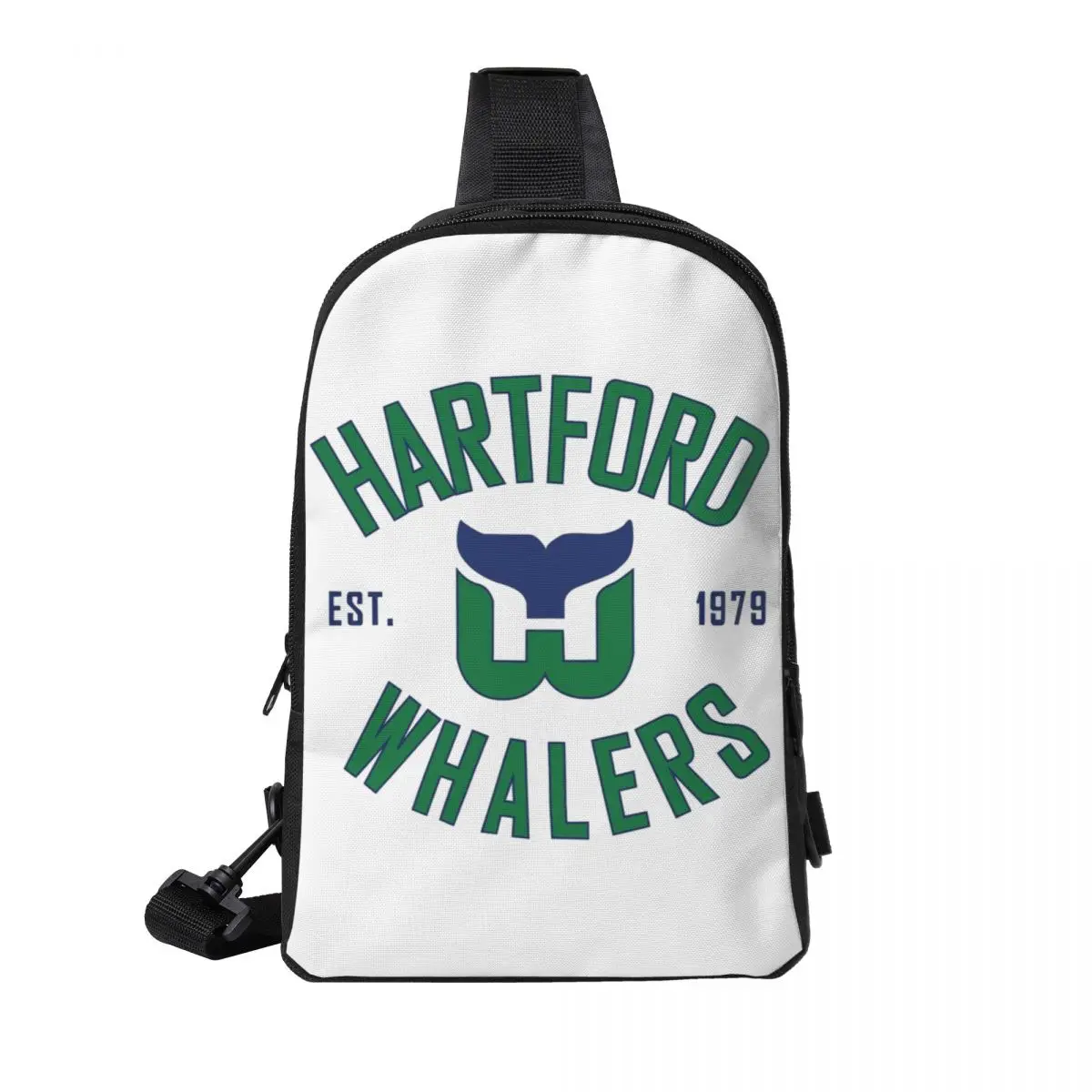 

Hartford Whalers CT Chest Bag Men Sling Crossbody Backpack Chest Bag Traveling Hiking Daypack Shoulder Bag