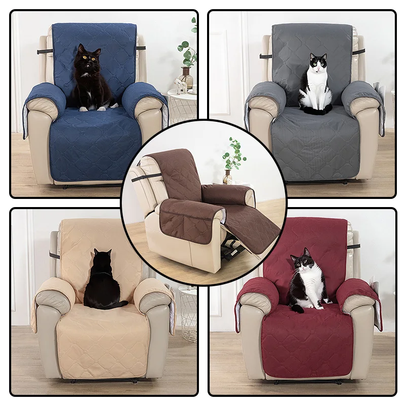 Solid Color Elastic Waterproof Non-Slip Pet-Friendly Single Sofa Slipcover All-Season Diamond Pattern Sofa Cover Home Decor