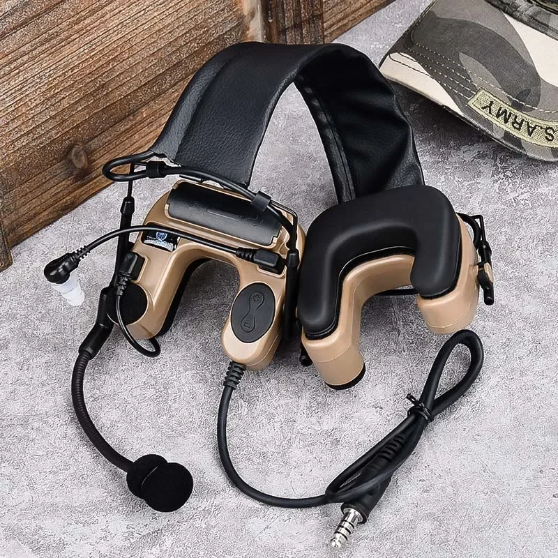 Tactical COMTAC IV Military In Ear Pickup And Noise Reduction Aviation Headset Outdoor Communication Headset Protection Earmuffs