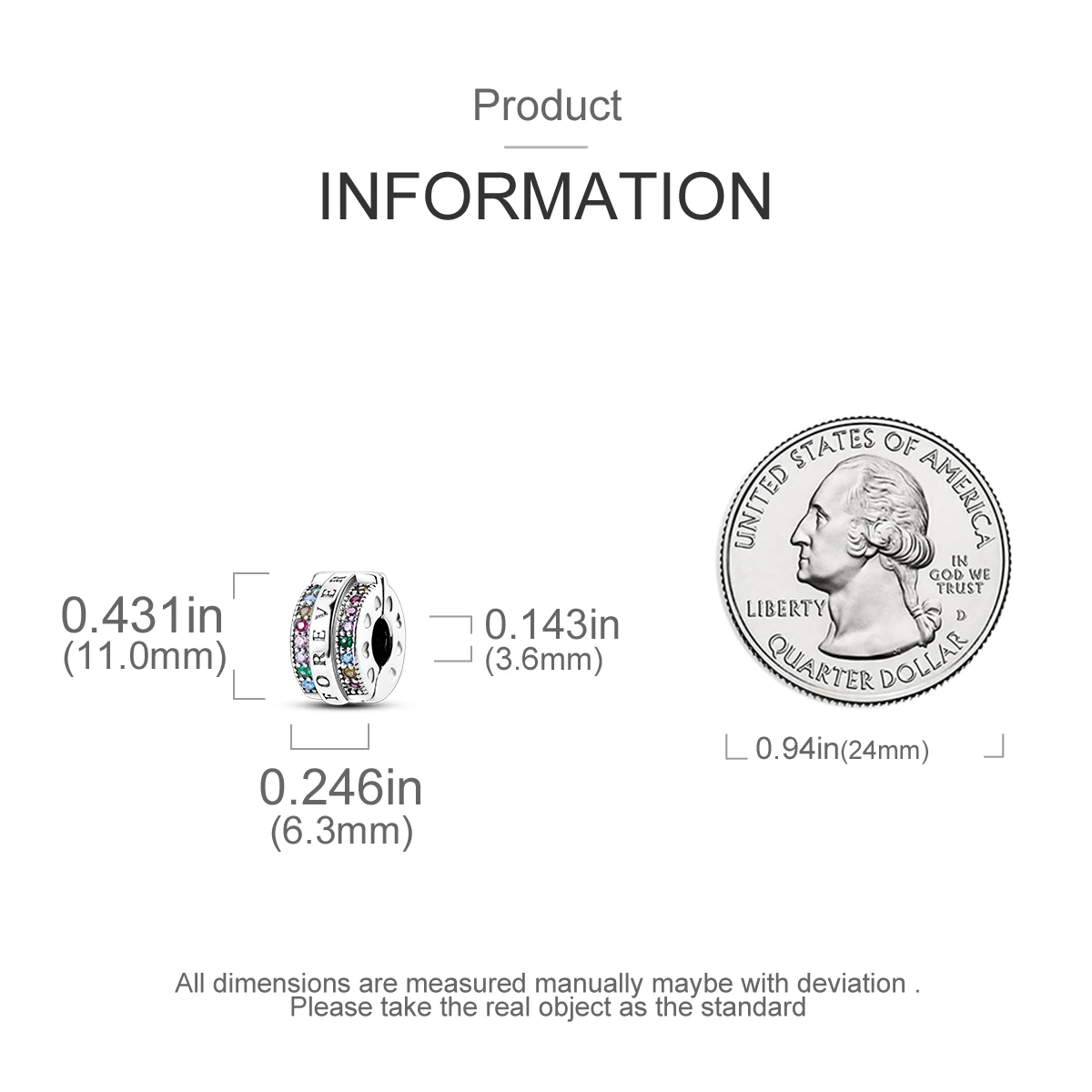 Charms passend für Originalperlen, 925er Sterlingsilber-Clip-Charms, Zirkon-Silikon-Abstandshalterperlen, passend für Armbänder, Damen-DIY-Geschenk – Detail 1