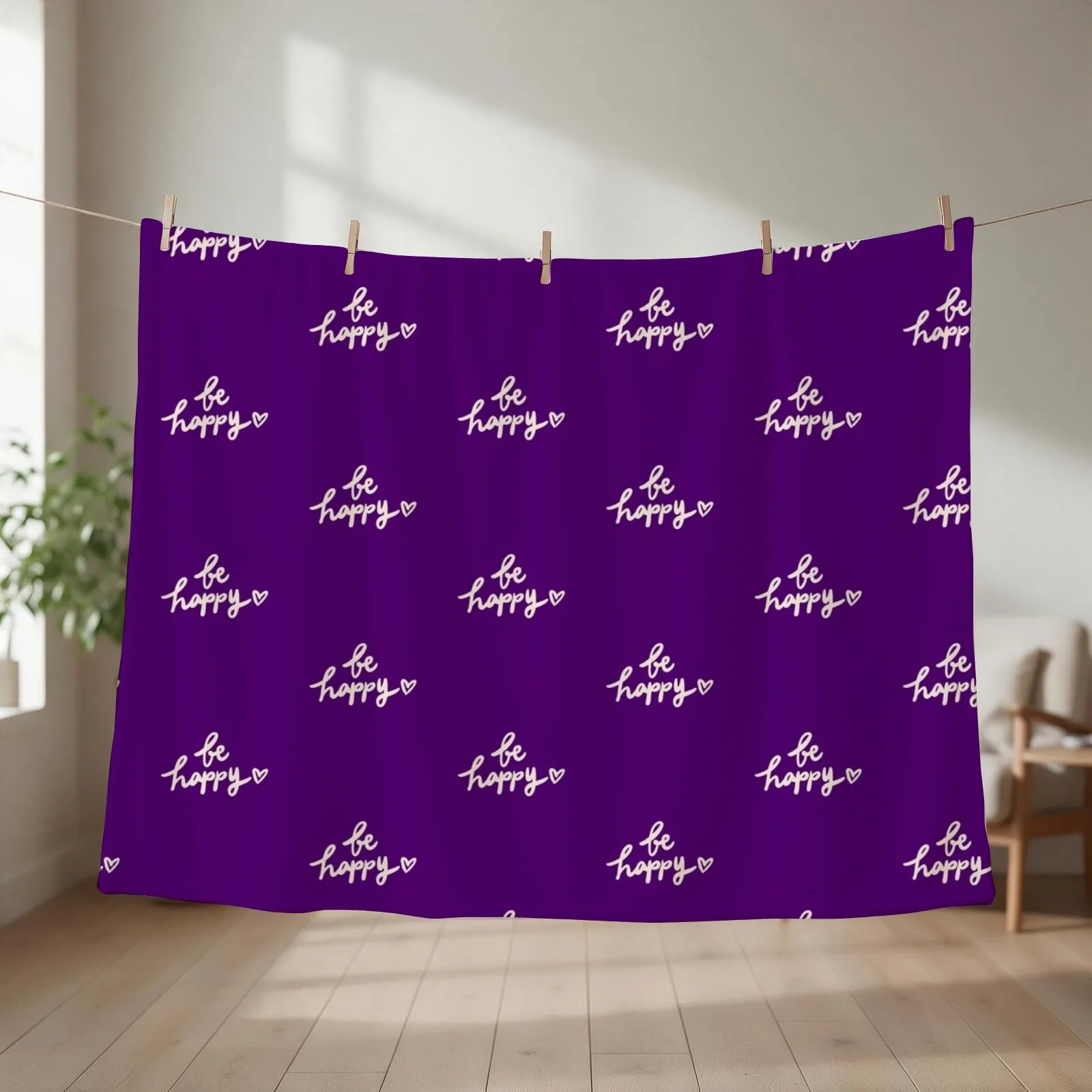 Be Happy Be Positive Throw Blanket Summer Beddings Beautifuls Vintage Furrys Blankets