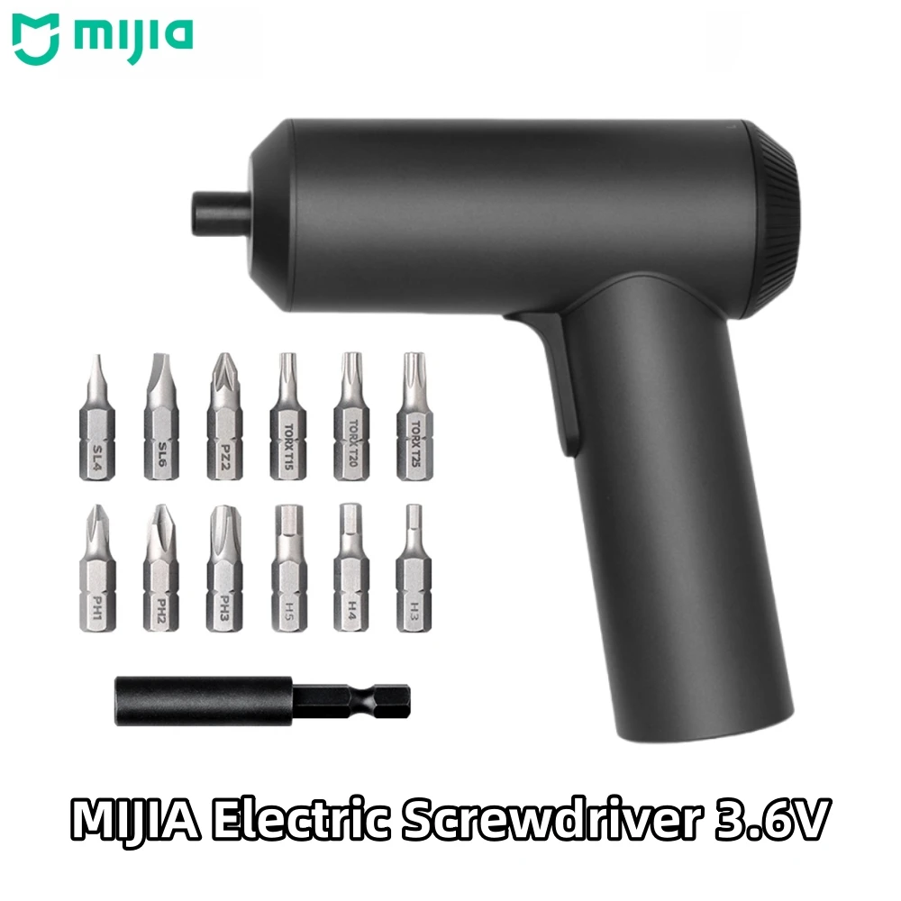 

Mijia Electric Screwdriver 3.6V 2000mAh 5N.M Torque Electric Screwdriver Household With 12Pcs S2 Screw Bits Mi Home Tools