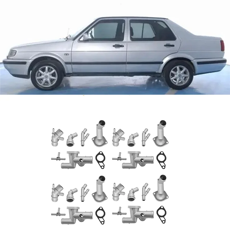 

28Pcs Aluminium Coolant Flange Hose Connector Kits 06A121133J For Golf MK4 Jetta TT Seat 1J0121087C 06A121121C