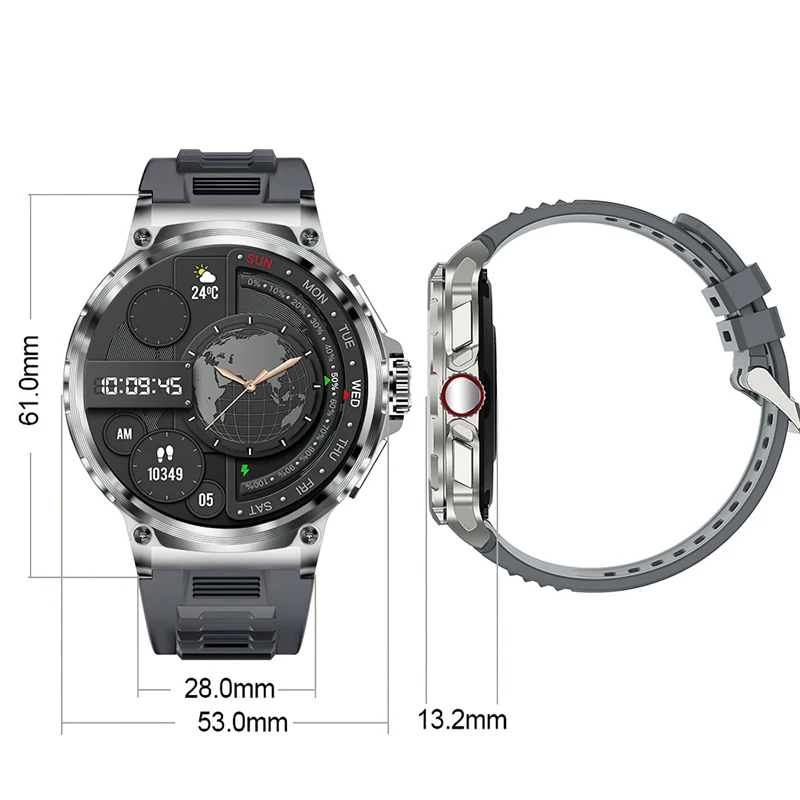 2025 الرائد جديد ساعة ذكية الرجال 1000mAh بطارية ذات سعة كبيرة في الهواء الطلق مصباح يدوي بلوتوث دعوة مقاوم للماء الرياضة اللياقة البدنية هدية #4