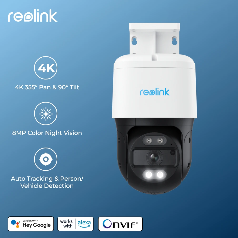 Reolink 4K PoE IP Camera 8MP Outdoor PTZ Auto Tracking Security Camera 355° Pan & 90° Tilt Smart Detection Surveillance Cameras